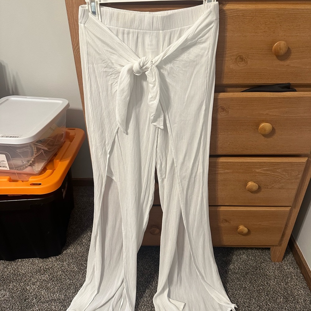 love, Fire White Swim Coverup Pants